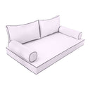 Model-2 AD107 Crib Size 5PC Contrast Pipe Outdoor Daybed Mattress Cushion Bolster Pillow Complete Set
