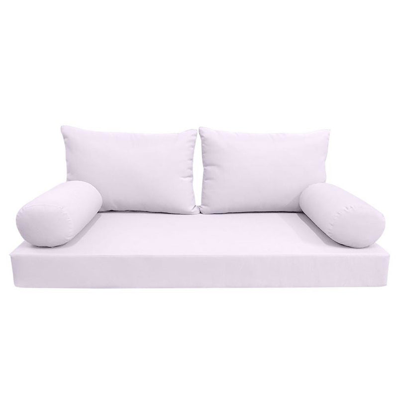 Model-2 AD107 Queen Size 5PC Knife Edge Outdoor Daybed Mattress Cushion Bolster Pillow Complete Set