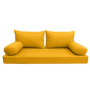 Model-2 AD108 Crib Size 5PC Knife Edge Outdoor Daybed Mattress Cushion Bolster Pillow Complete Set