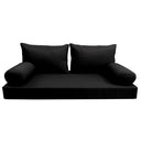 Model-2 AD109 Queen Size 5PC Knife Edge Outdoor Daybed Mattress Bolster Pillow Fitted Sheet Cover Only