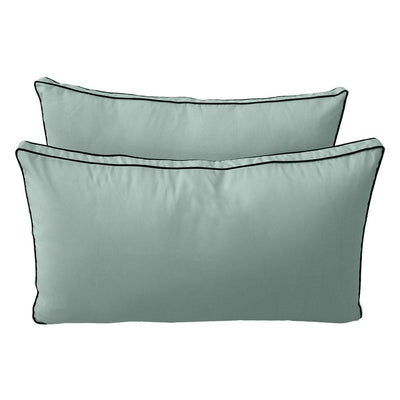 Model-2 - AD002 Crib Contrast Pipe Trim Bolster & Back Pillow Cushion Outdoor SLIP COVER ONLY
