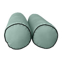 Model-2 - AD002 Crib Contrast Pipe Trim Bolster & Back Pillow Cushion Outdoor SLIP COVER ONLY
