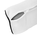 Model-2 - AD106 Crib Contrast Pipe Trim Bolster & Back Pillow Cushion Outdoor SLIP COVER ONLY