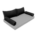 Model-2 - AD109 Crib Contrast Pipe Trim Bolster & Back Pillow Cushion Outdoor SLIP COVER ONLY