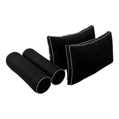 Model-2 - AD109 Crib Contrast Pipe Trim Bolster & Back Pillow Cushion Outdoor SLIP COVER ONLY