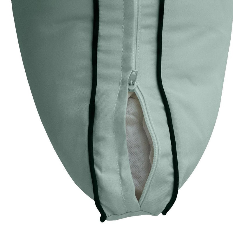Model-2 - AD002 Full Contrast Pipe Trim Bolster & Back Pillow Cushion Outdoor SLIP COVER ONLY
