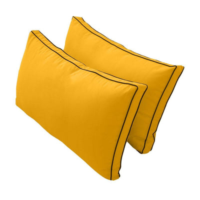 Model-2 - AD108 Twin Contrast Pipe Trim Bolster & Back Pillow Cushion Outdoor SLIP COVER ONLY