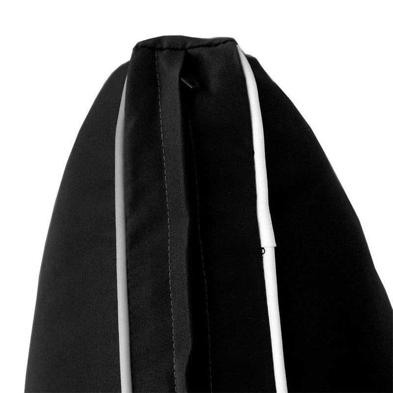 Model-2 - AD109 Twin Contrast Pipe Trim Bolster & Back Pillow Cushion Outdoor SLIP COVER ONLY