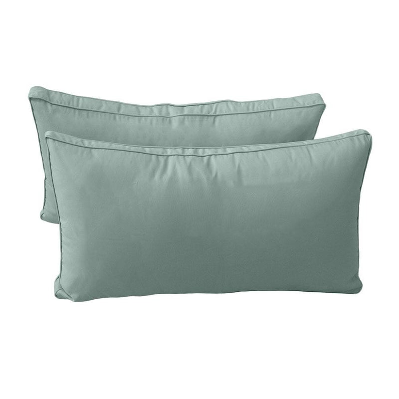 Model-2 - AD002 Queen Pipe Trim Bolster & Back Pillow Cushion Outdoor SLIP COVER ONLY