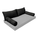 Model-2 - AD109 Queen Pipe Trim Bolster & Back Pillow Cushion Outdoor SLIP COVER ONLY