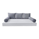 Model-3 - AD001 Twin Contrast Pipe Trim Bolster & Back Pillow Cushion Outdoor SLIP COVER ONLY