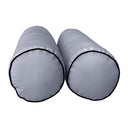 Model-3 - AD001 Twin Contrast Pipe Trim Bolster & Back Pillow Cushion Outdoor SLIP COVER ONLY