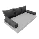 Model-3 - AD003 Crib Contrast Pipe Trim Bolster & Back Pillow Cushion Outdoor SLIP COVER ONLY