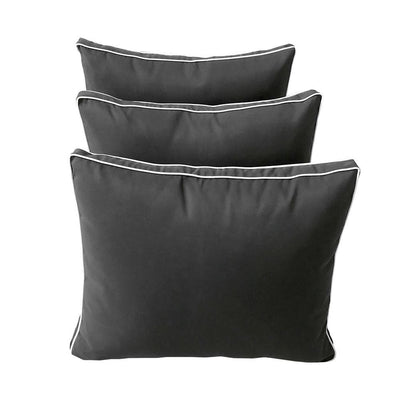Model-3 - AD003 Crib Contrast Pipe Trim Bolster & Back Pillow Cushion Outdoor SLIP COVER ONLY