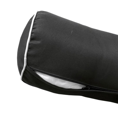 Model-3 - AD003 Full Contrast Pipe Trim Bolster & Back Pillow Cushion Outdoor SLIP COVER ONLY
