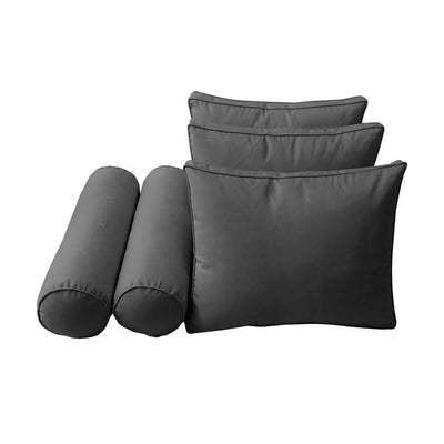 Model-3 - AD003 Queen Pipe Trim Bolster & Back Pillow Cushion Outdoor SLIP COVER ONLY