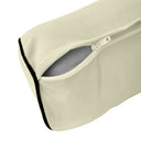 Model-3 - AD005 Queen Contrast Pipe Trim Bolster & Back Pillow Cushion Outdoor SLIP COVER ONLY