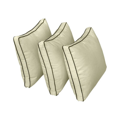 Model-3 - AD005 Twin Contrast Pipe Trim Bolster & Back Pillow Cushion Outdoor SLIP COVER ONLY