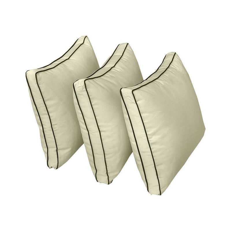 Model-3 - AD005 Twin Contrast Pipe Trim Bolster & Back Pillow Cushion Outdoor SLIP COVER ONLY