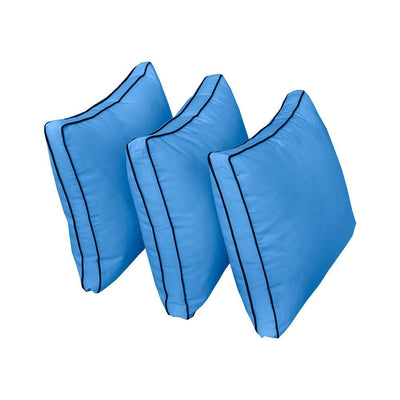 Model-3 - AD102 Twin Contrast Pipe Trim Bolster & Back Pillow Cushion Outdoor SLIP COVER ONLY