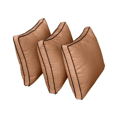Model-3 - AD104 Full Contrast Pipe Trim Bolster & Back Pillow Cushion Outdoor SLIP COVER ONLY