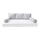 Model-3 - AD105 Crib Contrast Pipe Trim Bolster & Back Pillow Cushion Outdoor SLIP COVER ONLY