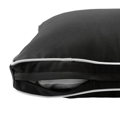 Model-3 6PC Contrast Pipe Outdoor Daybed Mattress Bolster Pillow Fitted Sheet Cover Only-Crib Size AD003