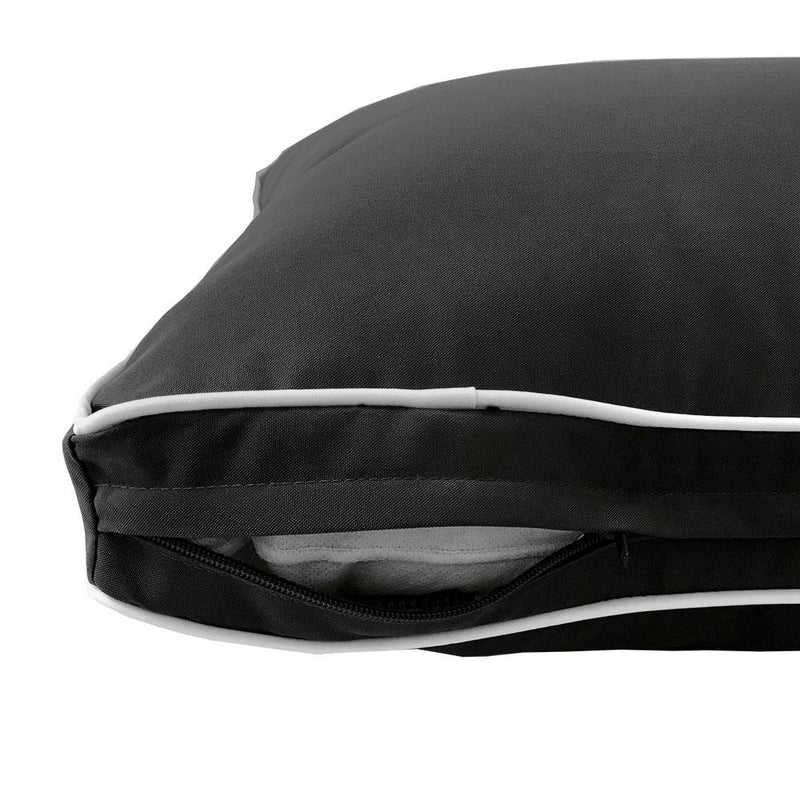 Model-3 6PC Contrast Pipe Outdoor Daybed Mattress Bolster Pillow Fitted Sheet Cover Only-Crib Size AD003