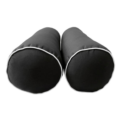 Model-3 6PC Contrast Pipe Outdoor Daybed Mattress Bolster Pillow Fitted Sheet Cover Only-Crib Size AD003