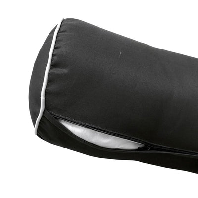 Model-3 6PC Contrast Pipe Outdoor Daybed Mattress Bolster Pillow Fitted Sheet Cover Only-Crib Size AD003