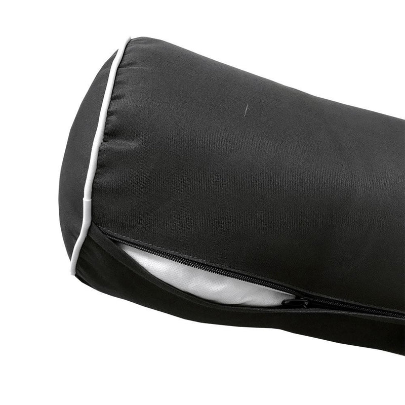 Model-3 6PC Contrast Pipe Outdoor Daybed Mattress Bolster Pillow Fitted Sheet Cover Only-Crib Size AD003