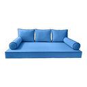 Model-3 6PC Contrast Pipe Outdoor Daybed Mattress Bolster Pillow Fitted Sheet Cover Only-Queen Size AD102