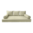 Model-3 6PC Contrast Pipe Outdoor Daybed Mattress Bolster Pillow Fitted Sheet Cover Only-Twin Size AD005