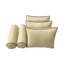 Model-3 AD103 Full Size 6PC Contrast Pipe Outdoor Daybed Mattress Cushion Bolster Pillow Complete Set