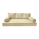 Model-3 AD103 Queen Size 6PC Contrast Pipe Outdoor Daybed Mattress Cushion Bolster Pillow Complete Set