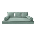 Model-3 6PC Contrast Pipe Outdoor Daybed Mattress Bolster Pillow Fitted Sheet Cover Only Crib Size AD002