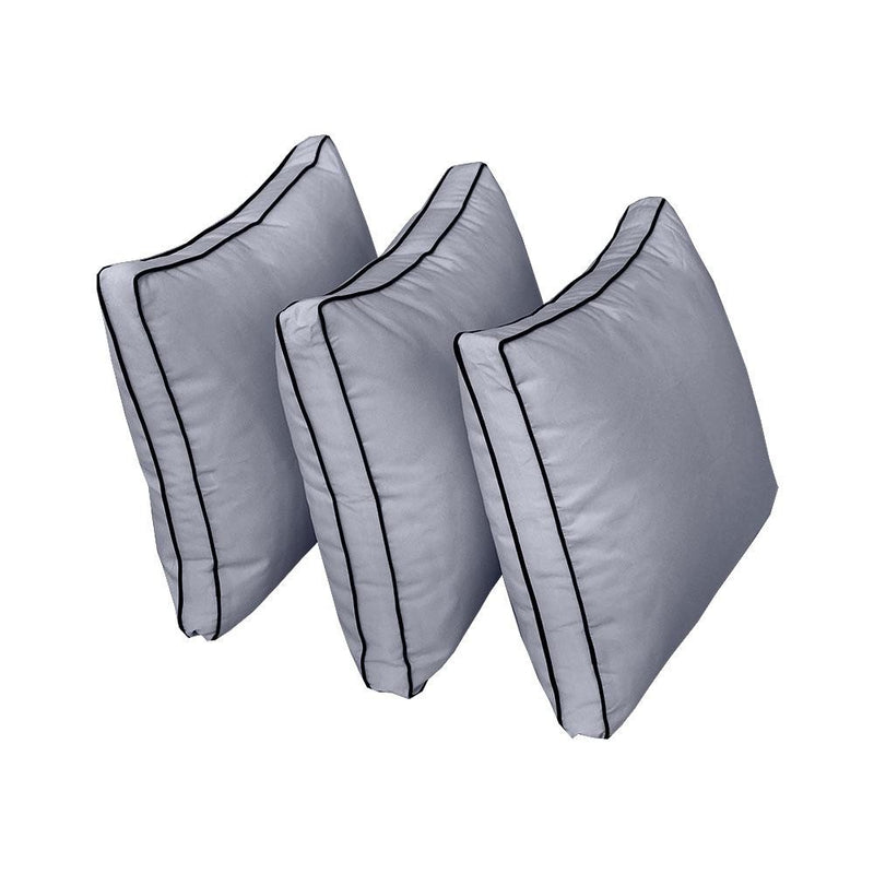 Model-3 AD001 Twin-XL Size 6PC Contrast Pipe Outdoor Daybed Mattress Cushion Bolster Pillow Complete Set