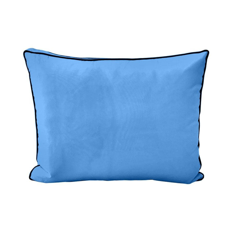 Model-3 AD102 Twin-XL Size 6PC Contrast Pipe Outdoor Daybed Mattress Cushion Bolster Pillow Complete Set