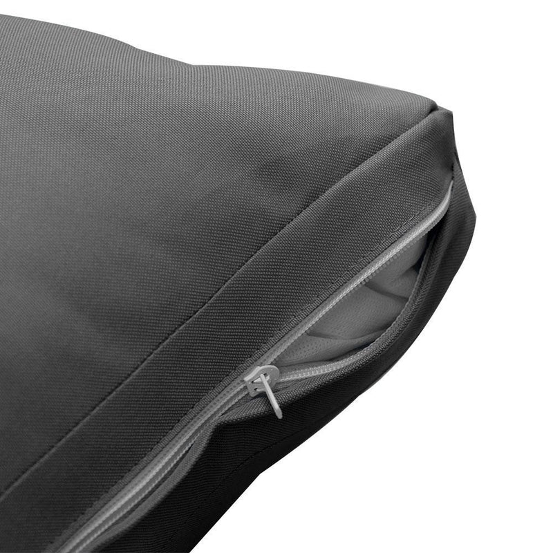 Model-3 AD003 Twin-XL Size 6PC Knife Edge Outdoor Daybed Mattress Cushion Bolster Pillow Complete Set