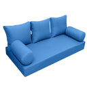 Model-3 AD102 Twin-XL Size 6PC Knife Edge Outdoor Daybed Mattress Cushion Bolster Pillow Complete Set