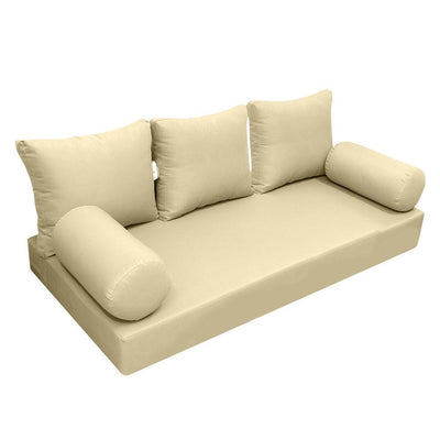 Model-3 AD103 Twin-XL Size 6PC Knife Edge Outdoor Daybed Mattress Cushion Bolster Pillow Complete Set