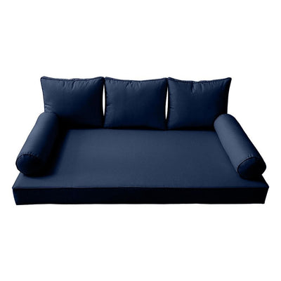 Model-3 6PC Pipe Outdoor Daybed Mattress Bolster Pillow Fitted Sheet Cover Only-Full Size AD101