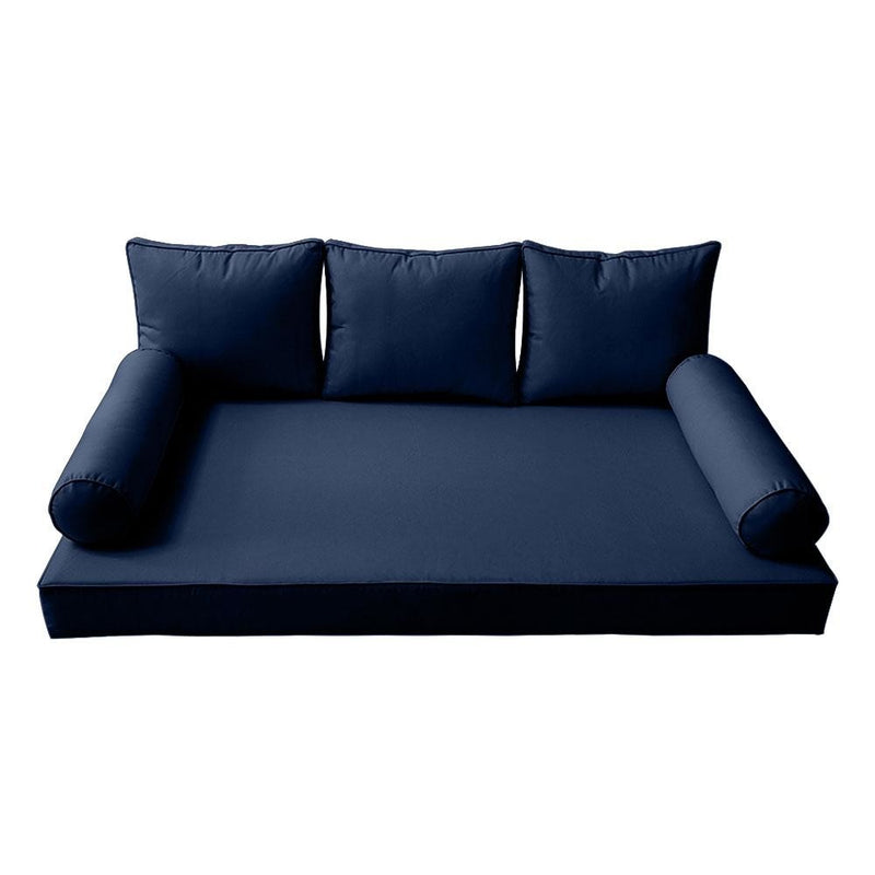 Model-3 6PC Pipe Outdoor Daybed Mattress Bolster Pillow Fitted Sheet Cover Only-Full Size AD101