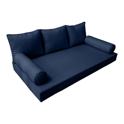 Model-3 6PC Pipe Outdoor Daybed Mattress Bolster Pillow Fitted Sheet Cover Only-Full Size AD101