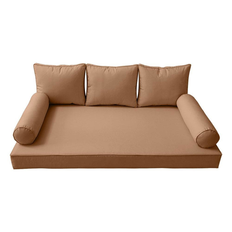 Model-3 6PC Pipe Outdoor Daybed Mattress Bolster Pillow Fitted Sheet Cover Only-Full Size AD104