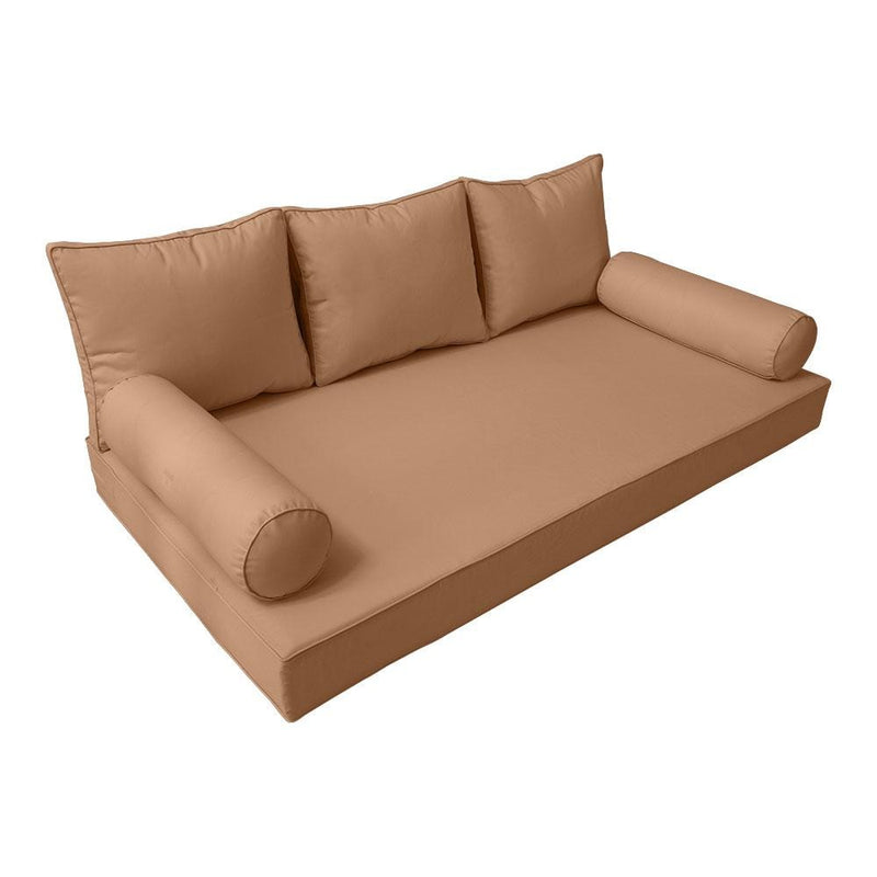 Model-3 6PC Pipe Outdoor Daybed Mattress Bolster Pillow Fitted Sheet Cover Only-Full Size AD104