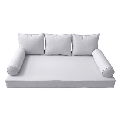 Model-3 6PC Pipe Outdoor Daybed Mattress Bolster Pillow Fitted Sheet Cover Only-Queen Size AD105