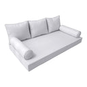 Model-3 6PC Pipe Outdoor Daybed Mattress Bolster Pillow Fitted Sheet Cover Only-Queen Size AD105