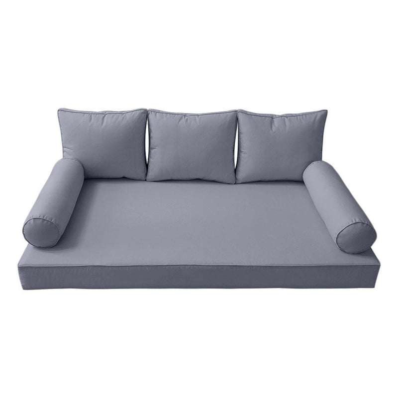 Model-3 6PC Pipe Outdoor Daybed Mattress Bolster Pillow Fitted Sheet Cover Only-Twin Size AD001