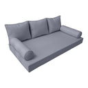 Model-3 AD001 Full Size 6PC Pipe Trim Outdoor Daybed Mattress Cushion Bolster Pillow Complete Set